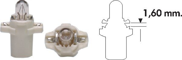 Lyspære, instrumentbelysning - 002051000000 MAGNETI MARELLI - 009600600000, 007-997-001, 1987302244